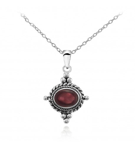 Sterling Cabochon Oxidized Vintage Necklace