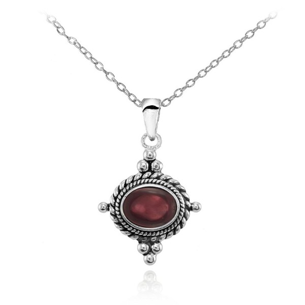 Sterling Cabochon Oxidized Vintage Necklace