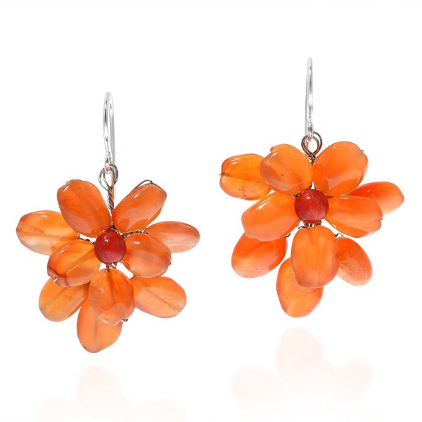 Cluster Simulated Carnelian Sterling Earrings