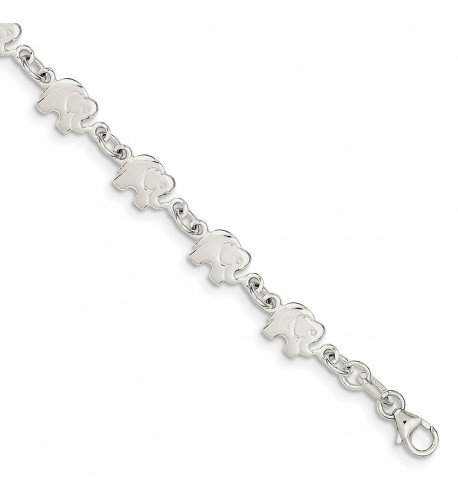 Sterling Silver Polished Elephant Bracelet