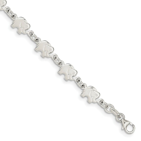 Sterling Silver Polished Elephant Bracelet