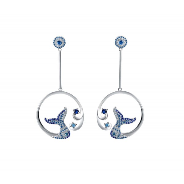 OKIKO Earrings Swarovski Crystals Platinum Plated