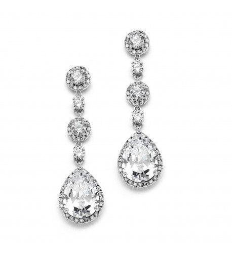 Mariells Gorgeous Platinum Wedding Earrings