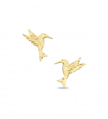 Hummingbird Earrings Yellow Diamond Polished