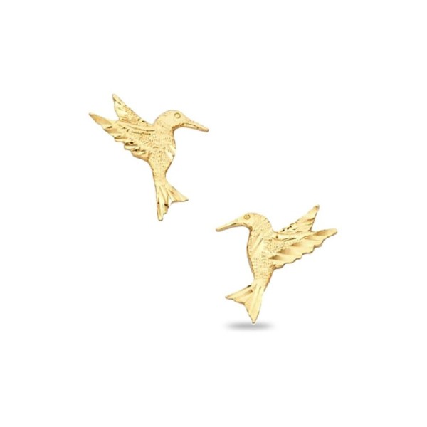 Hummingbird Earrings Yellow Diamond Polished