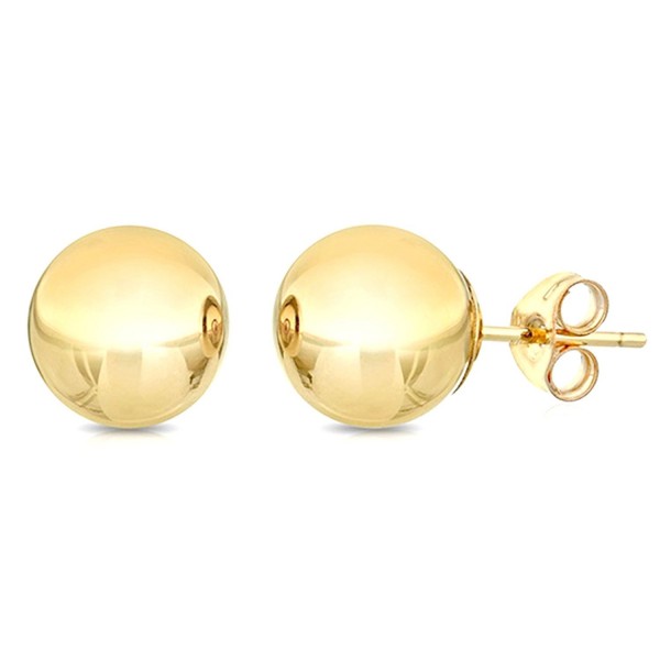 Yellow Gold Ball Stud Earrings