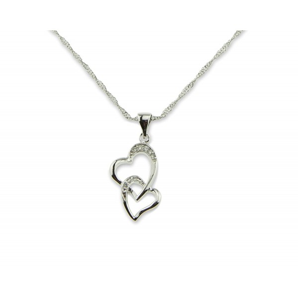 Necklace Intertwined Silver Platinum Plated Pendants Anniversary