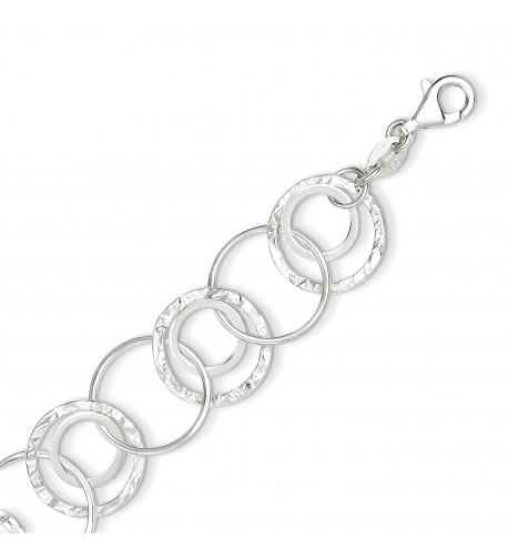 Sterling Silver Polished Textured Bracelet