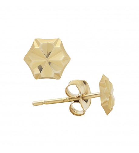 Six Sided Hexagon Diamond Cut Earrings Millimeters