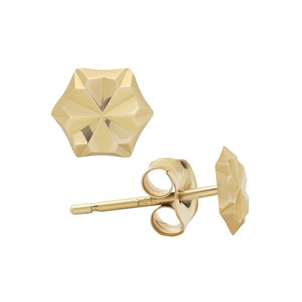 Six Sided Hexagon Diamond Cut Earrings Millimeters