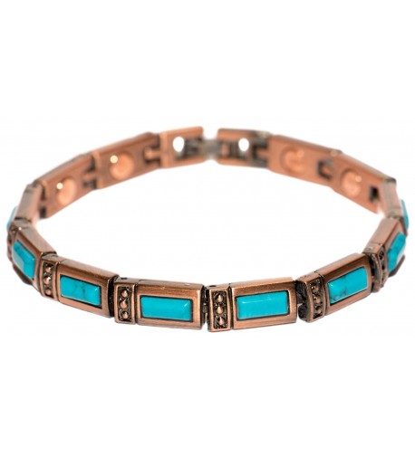 Copper Plated Simulated Turquoise Rectangles