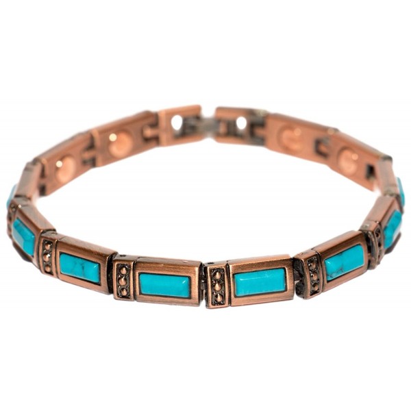 Copper Plated Simulated Turquoise Rectangles