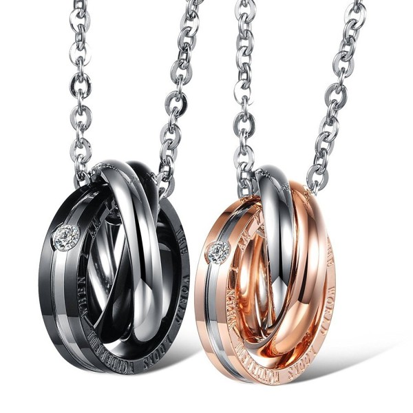 Stainless Matching Interlocking Couples Necklace