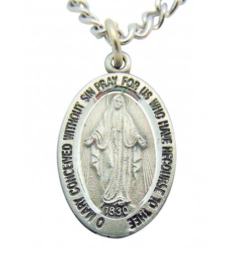 Miraculous Medal Solid Pewter Stainless