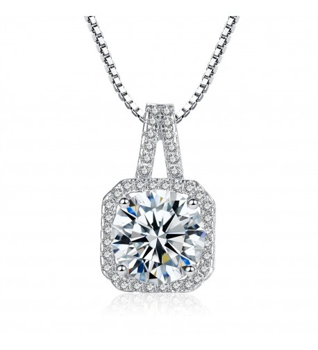 Zirconia Pendant Necklace Crystal Plated