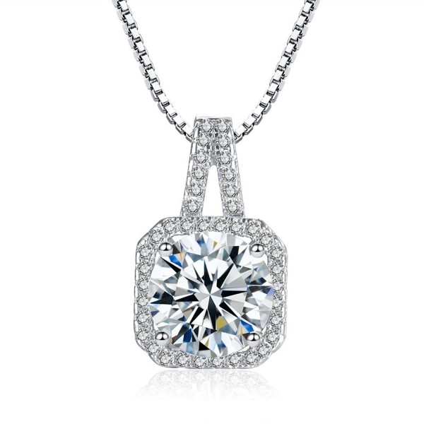 Zirconia Pendant Necklace Crystal Plated