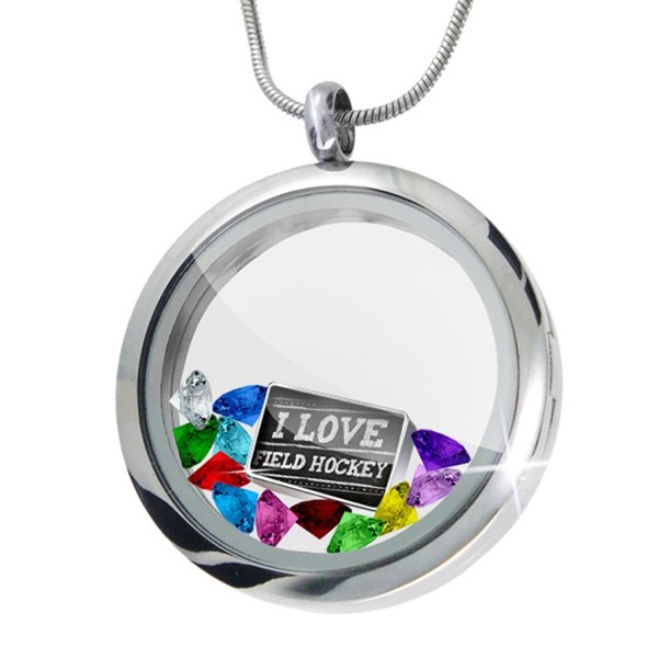 Floating Locket Chalkboard hockey Crystals