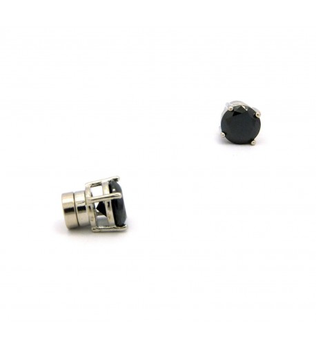 Zirconia Magnetic Earrings Silver Tone CZRM RBK6