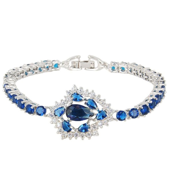 EVER FAITH Zirconia Bracelet Silver Tone EVER FAITH Zirconia Bracelet Silver Tone