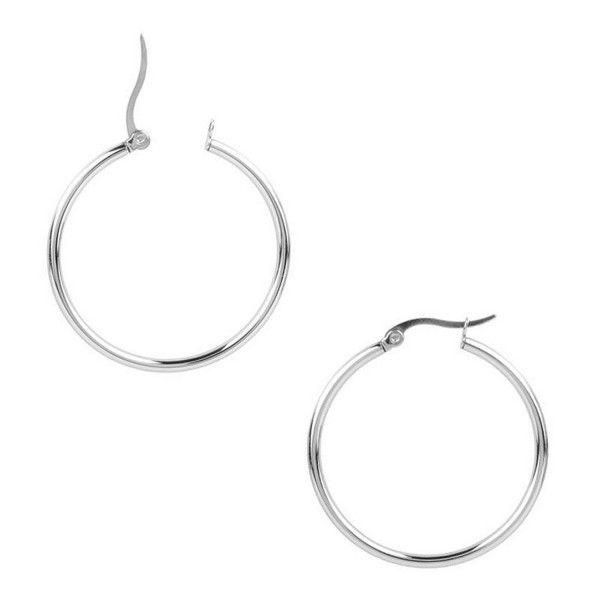 Round Stainless Steel Hoop Earrings