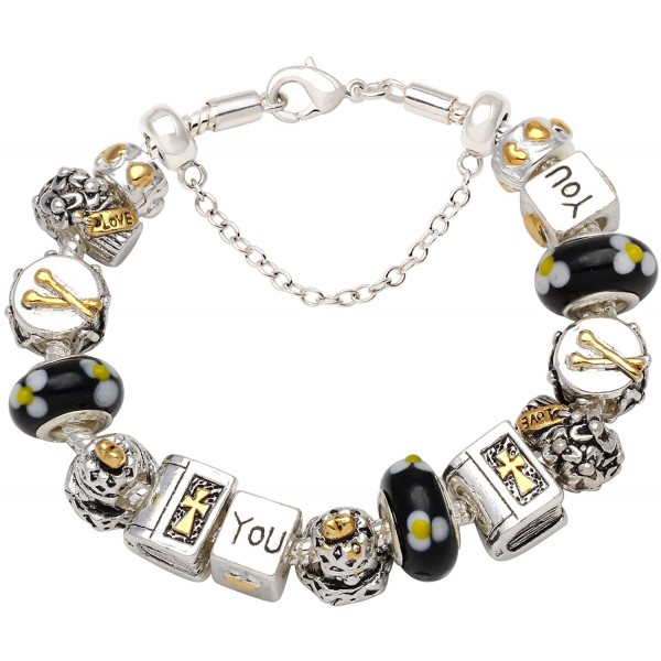 European Charm Complete Silver Tone Bracelets