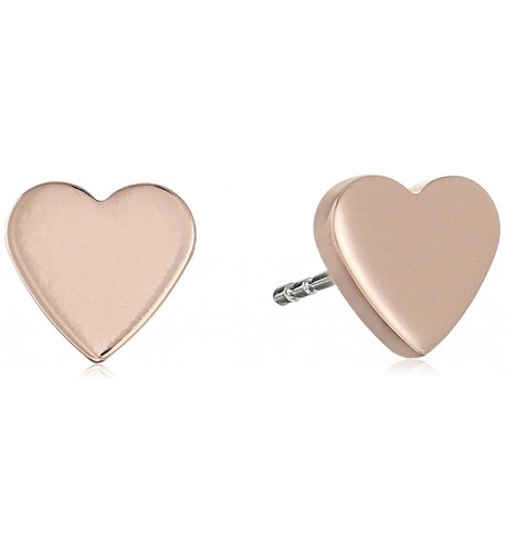 Fossil Rose Gold Tone Heart Earrings