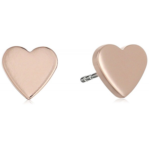 Fossil Rose Gold Tone Heart Earrings