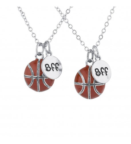 Lux Accessories Silvertone Basketball Necklaces