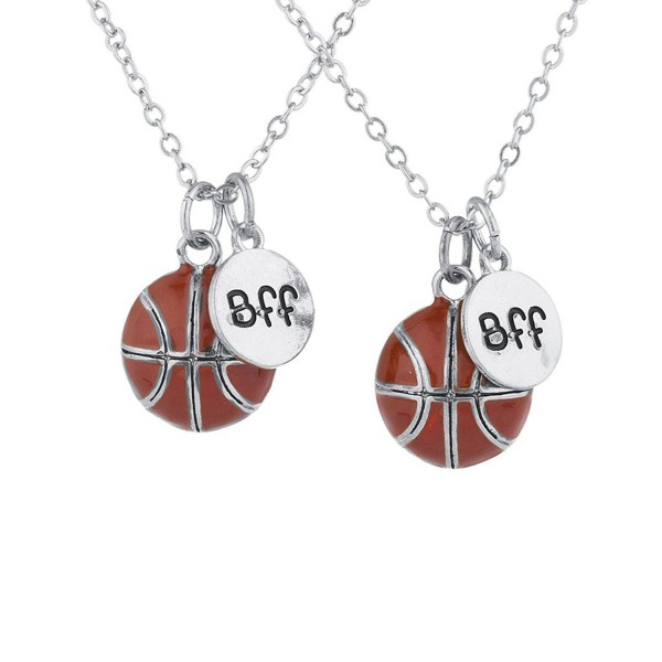 Lux Accessories Silvertone Basketball Necklaces