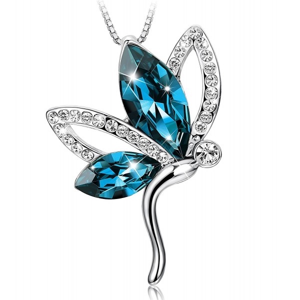 KesaPlan Butterfly Dragonfly Crystal Necklace Women Crystals Swarovski