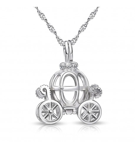 Sterling Pumpkin Carriage Pendant Necklace