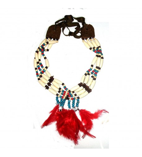 Choker Collar Necklace American Feathers