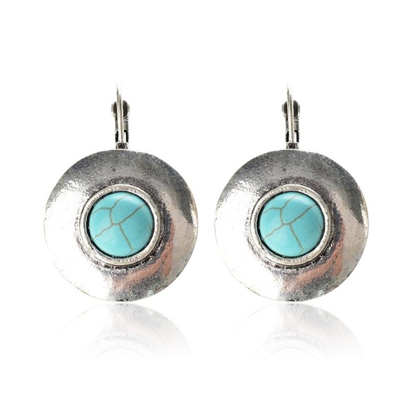 Tagoo Womens Sliver Turquoise Earring