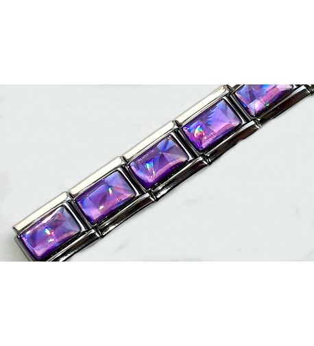 Purple Stone like Enamel Italian Bracelet