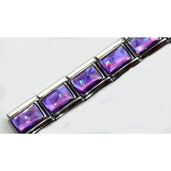 Purple Stone like Enamel Italian Bracelet