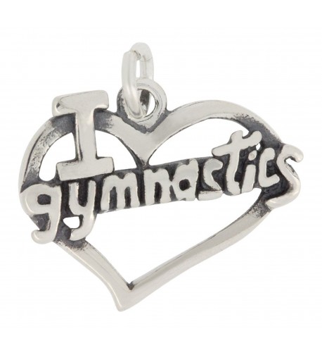 Sterling Silver Heart Gymnastics Charm