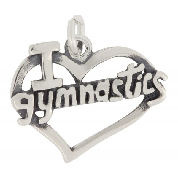 Sterling Silver Heart Gymnastics Charm