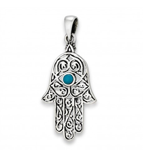 Pendant Simulated Turquoise Sterling Silver