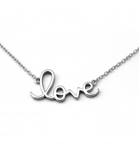 Sterling Silver Rhodium Pendant Necklace