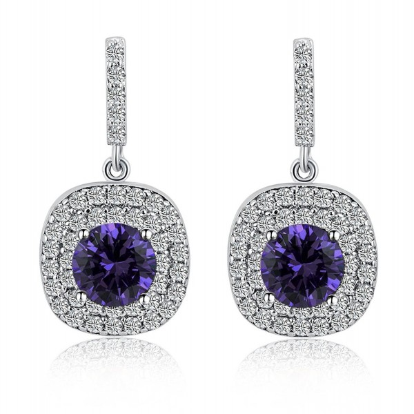 Mayared Dangle Earrings Plated Zirconia