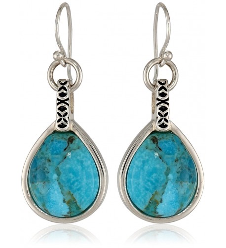 Barse Silhouette Sterling Turquoise Drop Earrings