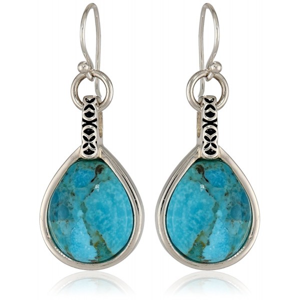 Barse Silhouette Sterling Turquoise Drop Earrings