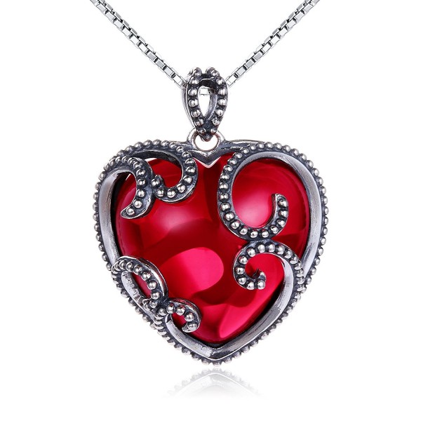 Valentines Sterling Necklace Corundum Christmas