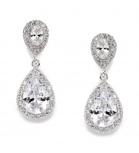 Mariell Teardrop Clip Wedding Earrings