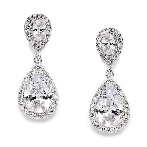 Mariell Teardrop Clip Wedding Earrings