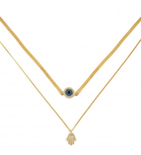 Exclusive Hamsa Layered Choker Necklace