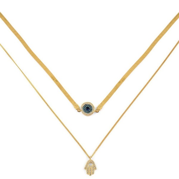 Exclusive Hamsa Layered Choker Necklace