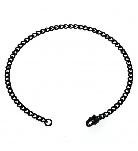 Womens Black Thin Chain Anklet