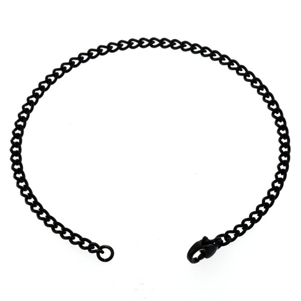 Womens Black Thin Chain Anklet