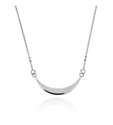 Horizontal Crescent Sterling Pendant Necklace